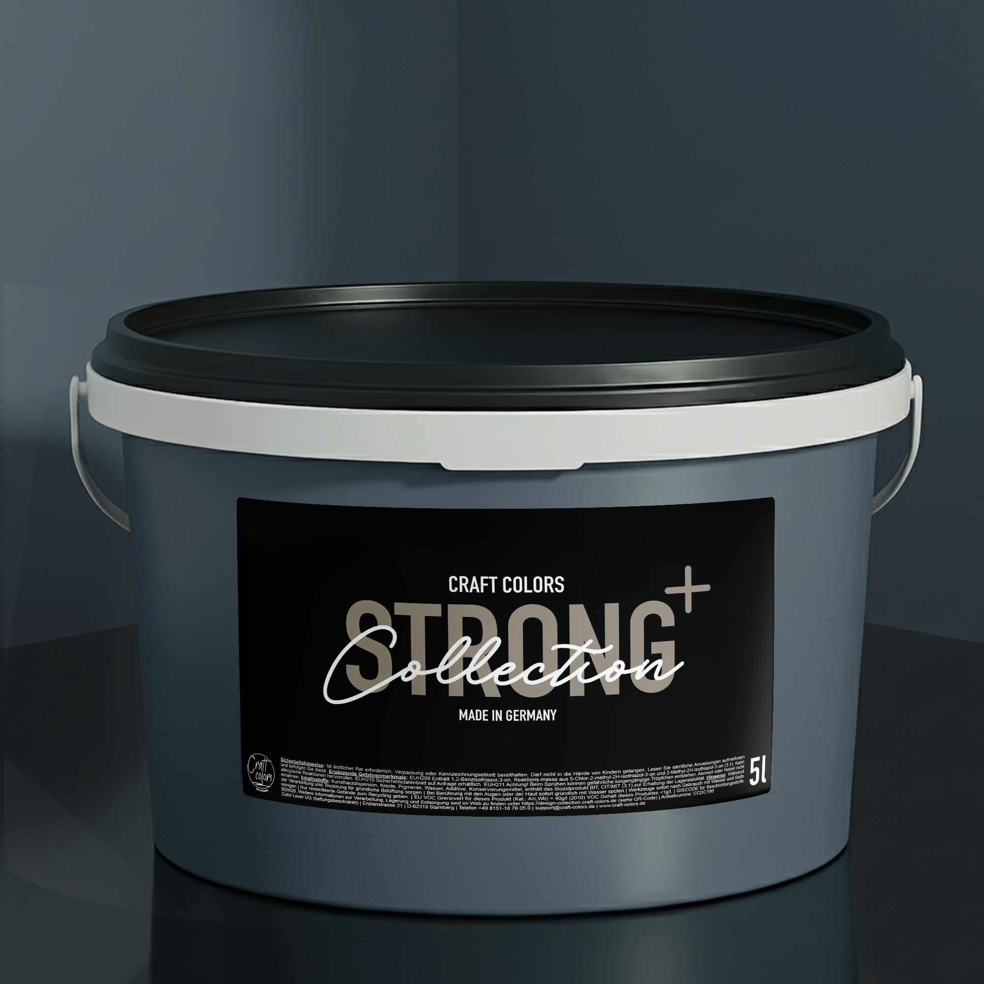 Muurverf mat (5L) Blauwgrijs / Basaltblauw 961 Natte slijtvastheid klasse 1 Strong+ Collectie