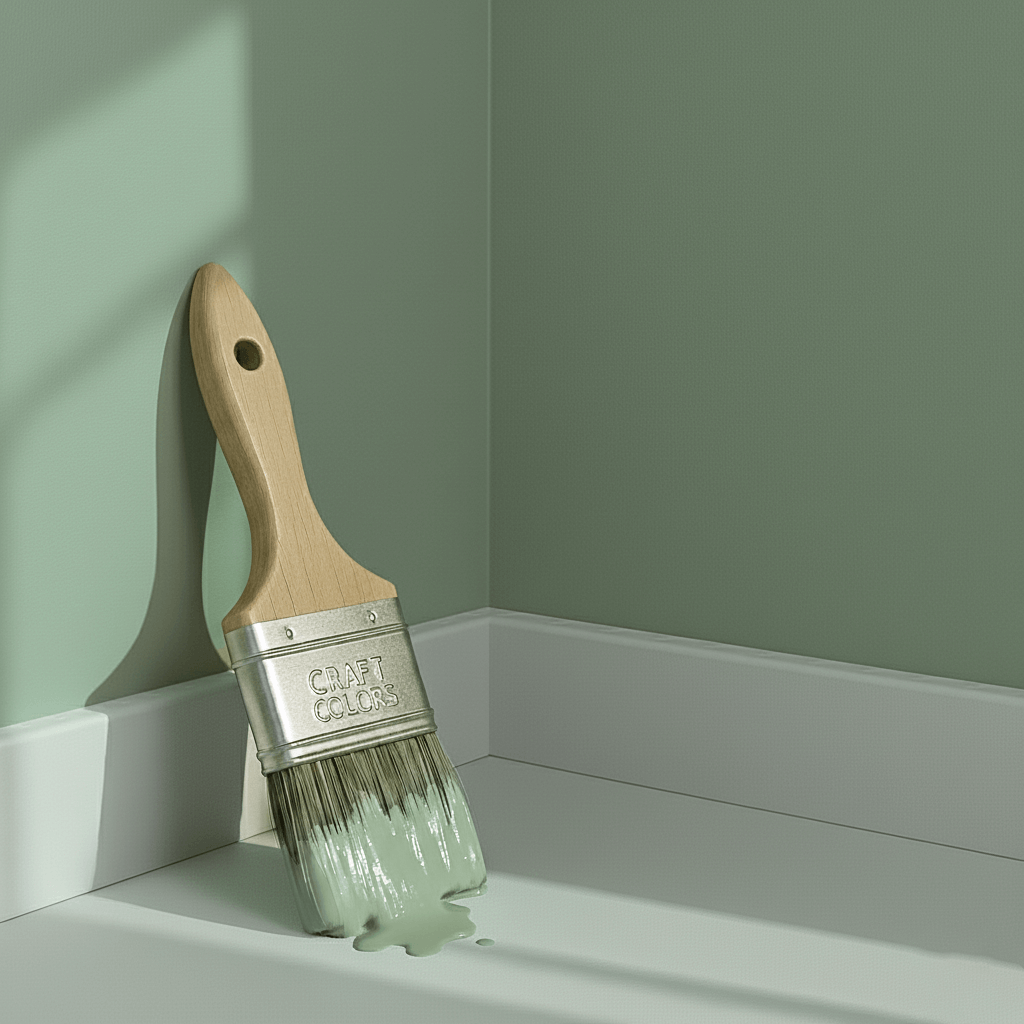 Wandfarbe Salbeigrün No. 640 Design Collection auf Pinsel in edelmattem Finish.