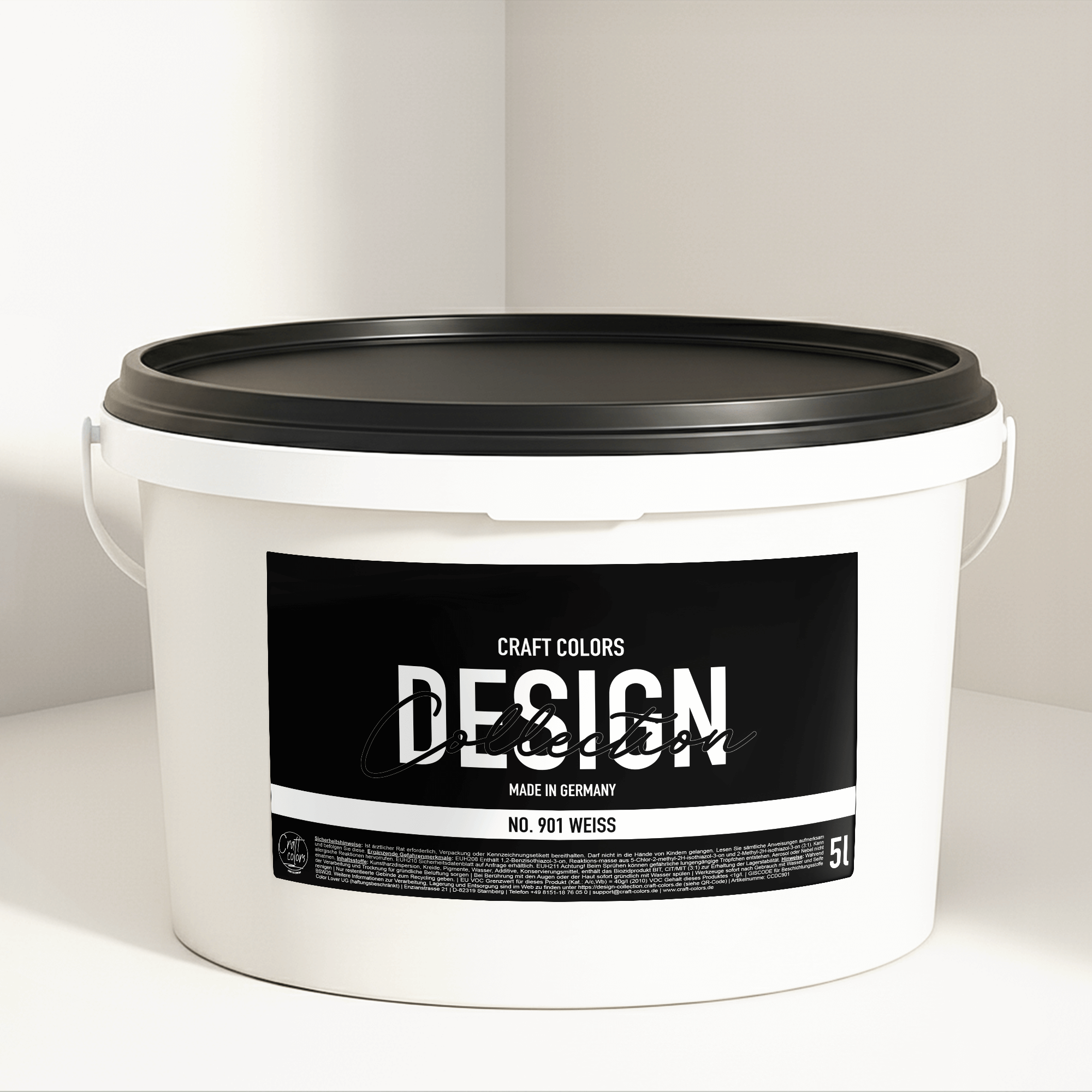 Wandfarbe edelmatt weiß No. 901 Design Collection 5L - Craft Colors