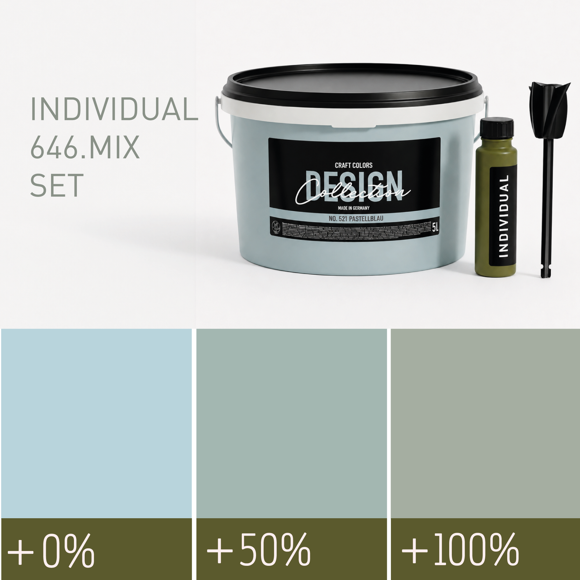 Peinture murale vert-gris N° 646.mix Individuel (5,25 L) mat élégant
