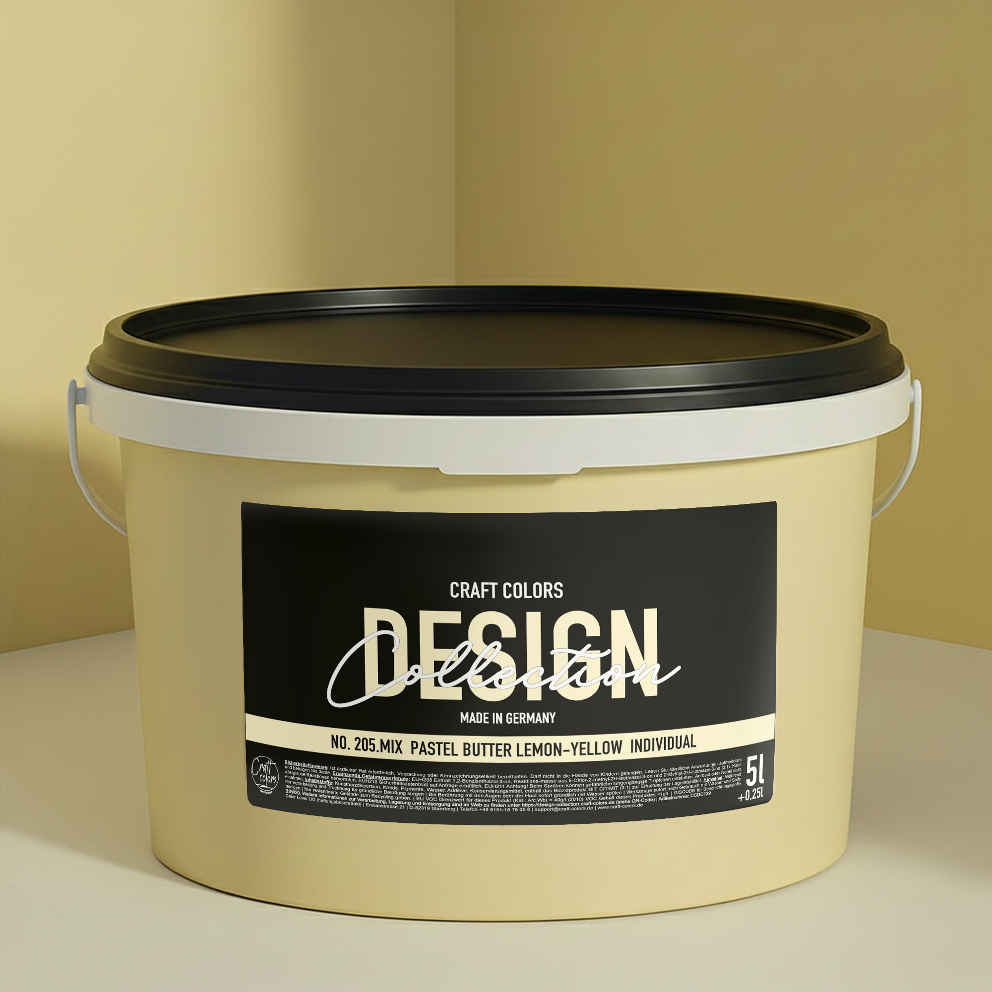 Couleur du mur : jaune citron pastel beurre, réf. VP901-340, Collection Design