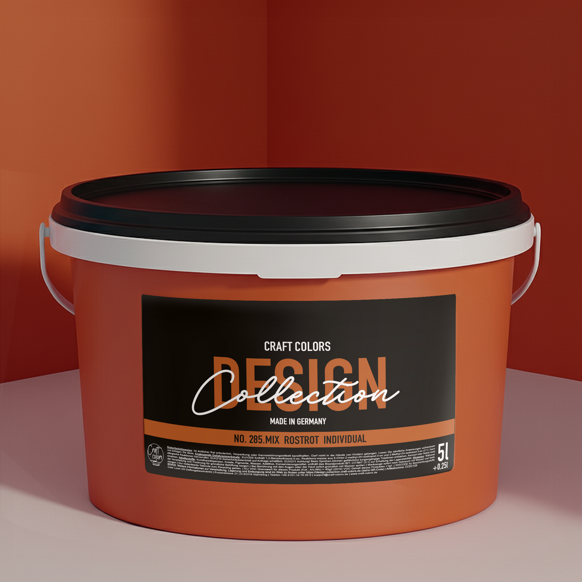 Peinture murale rouge rouille n° 285.mix DC Individual