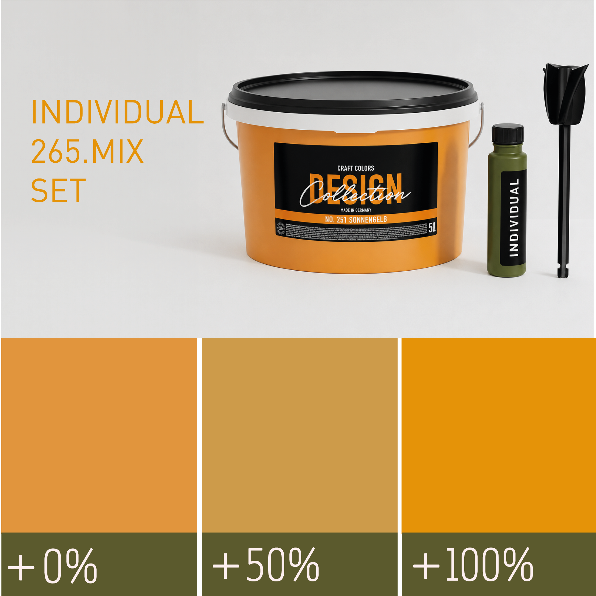 Peinture murale jaune moutarde N° 265.mix Individual (5,25 L) mat élégant