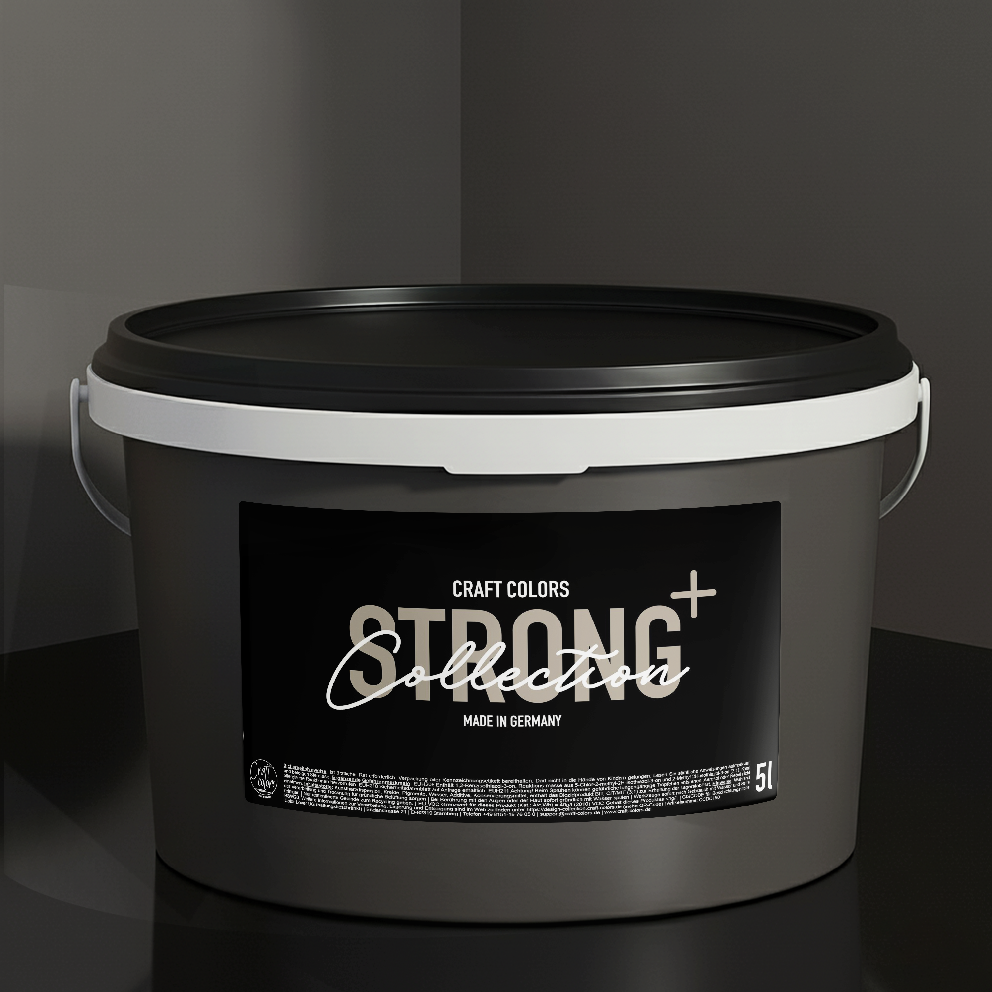 Muurverf Strong+ Slate nr. 791, 5 l voor zwaar belaste oppervlakken zoals trappen