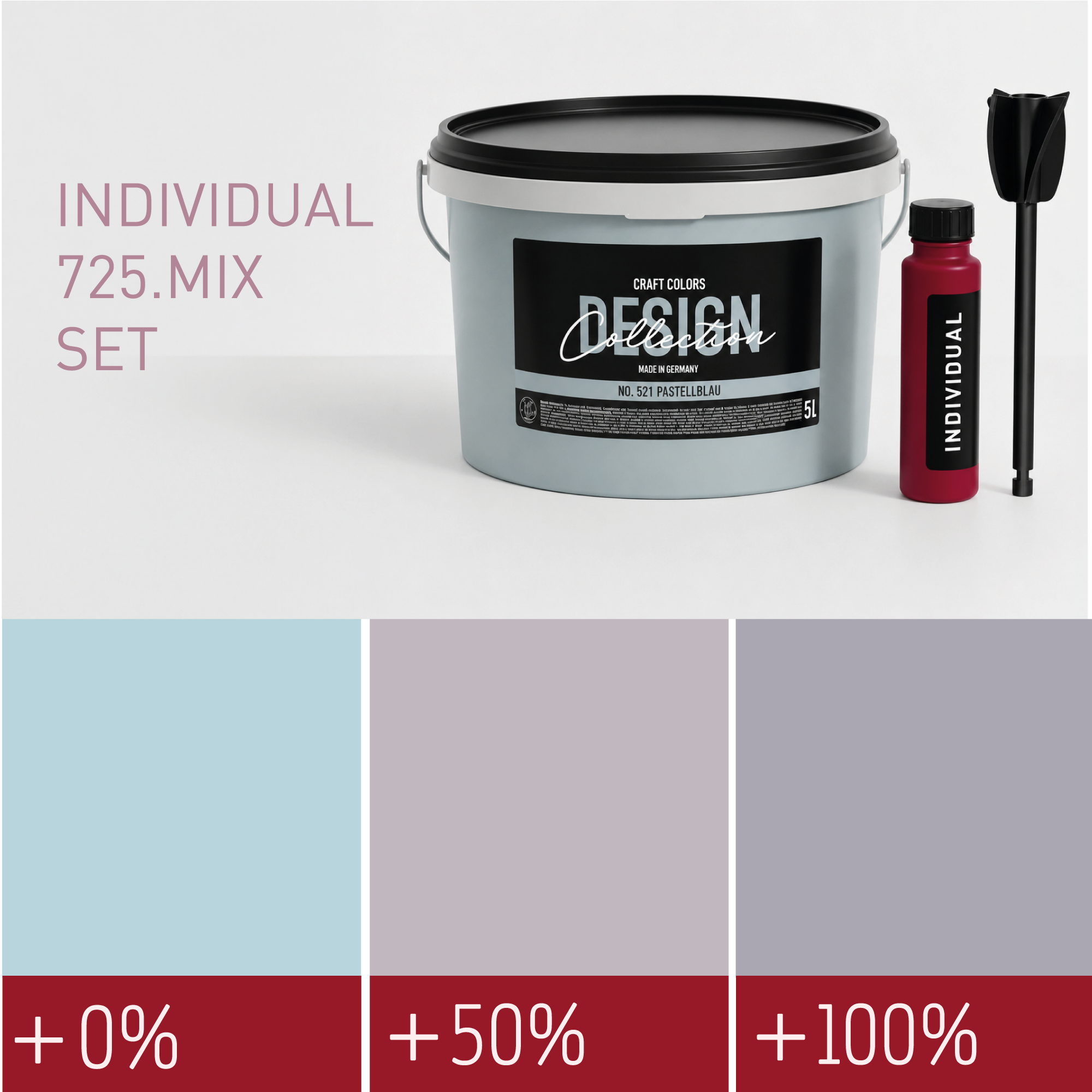 Peinture murale gris-violet doux n° 725.mix Individual (5,25 L) mat élégant